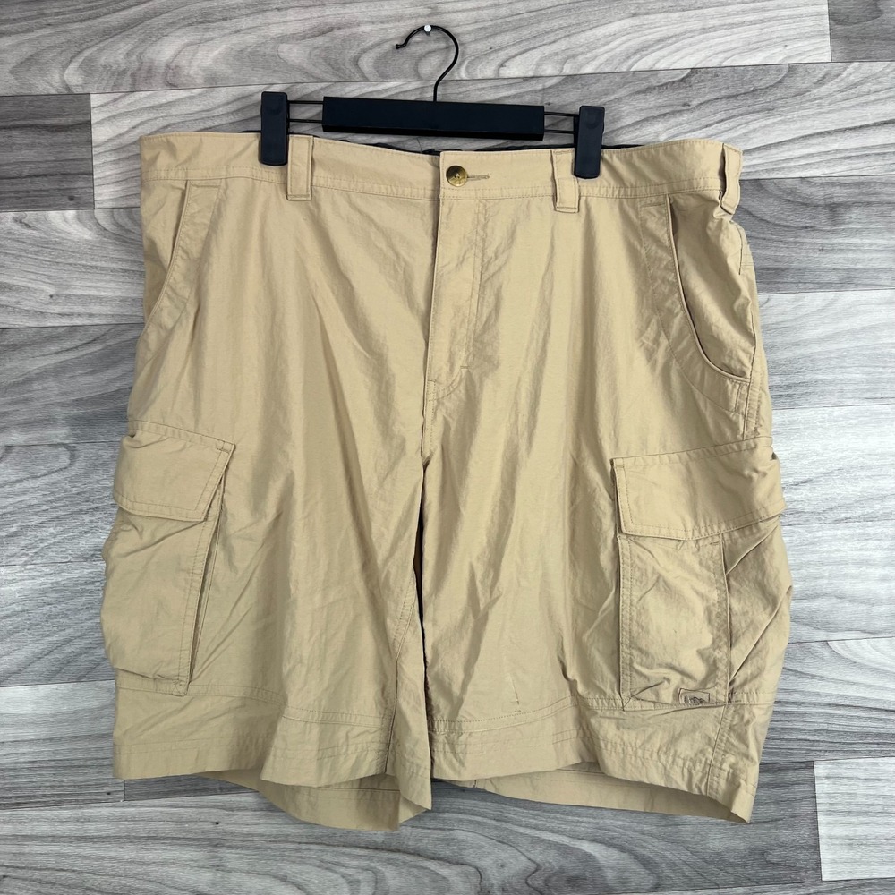REI Cargo Shorts Mens XXL Beige Nylon Utility Pockets Hiking Outdoor Lightweight